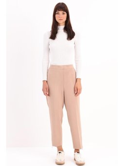 Paçası Fermuarlı Pantolon Vizon