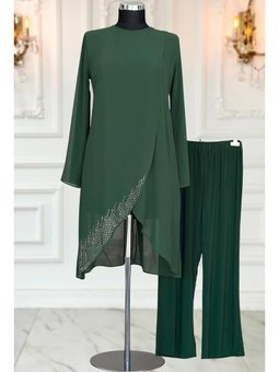 Esin Zümrüt Yeşili Abiye Takım