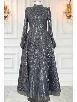 Karina Abiye Elbise Antrasit