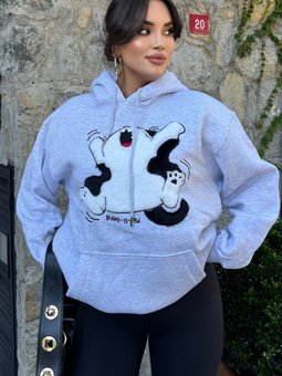 Gri İplik Şardonlu Sweatshirt