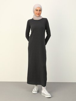 Basic Kaşkorse Antrasit Elbise