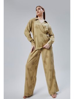 Salaş Kesim Geniş Paça Haki Pantolon