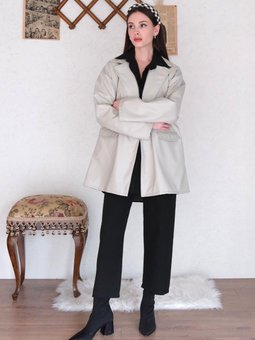 Deri Taş Rengi Ceket