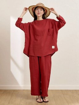 Müslin Salaş Bordo Takım