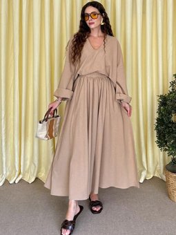 Organik Keten Balon Karamel Etek