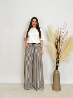 Büyük Beden Baskılı Ve Beli Lastikli Siyah Pantolon