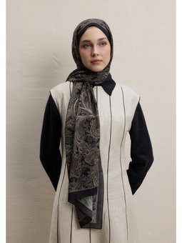 Dark Bohemıan Desen Siyah Şal
