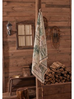 Gardenıa Desen Pamuk İpek Soft Yeşil Eşarp