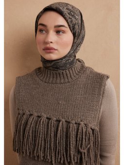 Hesperıa Desen Pamuk İpek Vizon Eşarp