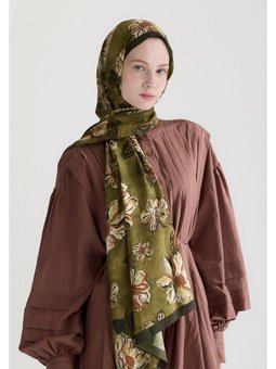 Jasmıne Floş Viskon Yeşil Şal