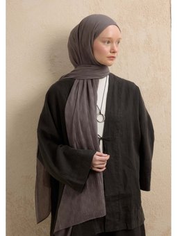 Modal Damalı Metalik Şal Gri