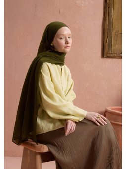 Modal Krinkıl Haki Şal
