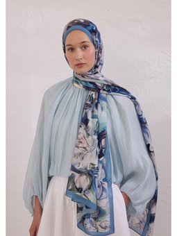 Nerıssa Desen Rami İndigo Şal