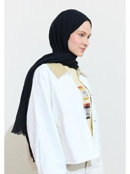 Pamuklu Keten Şal Black Truffle