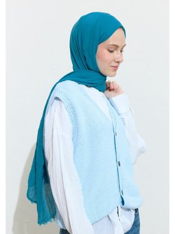 Pamuklu Keten Şal Blue Jelly
