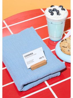 Pamuklu Keten Şal Blueberry Cloud Frappe