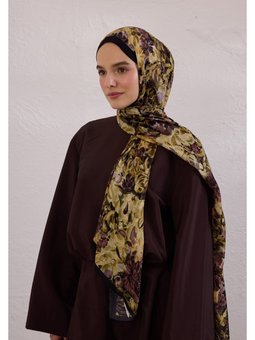 Summer Bloom Desen Rami Siyah Şal