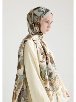 Vanılla Blossom Floş Viskon Nude Şal
