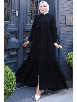 Büzgülü Siyah Ferace