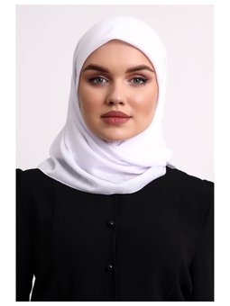 Beyaz Kofra Desenli Baş Örtü