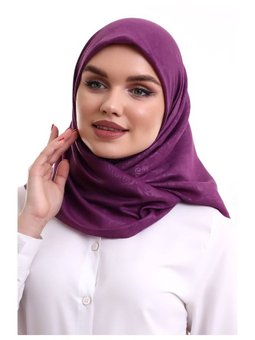 Lila Kofra Desenli Baş Örtü