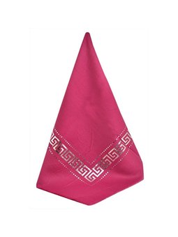 Pano Desenli Varaklı Pembe Örtü