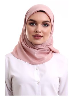 Pembe Kofra Desenli Baş Örtü