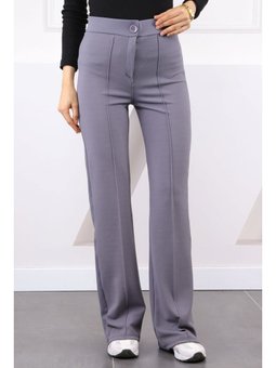 Gri Çimalı İspanyol Paça Pantolon