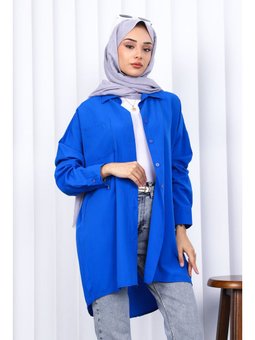 Mavi Cepli Terikoton Gömlek