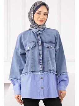 Mavi Kot Garnili Ceket