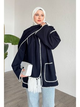 Alira Atkılı Kaşe Lacivert Ceket