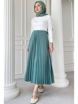 Piliseli Mint Yeşili Etek