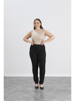 Kız Kumaş Pantolon Siyah Büyük Beden