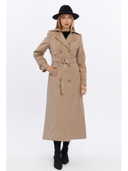 Çift Kapaklı Uzun Boy Vizon Trençkot