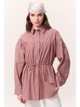 Büzgü Bağlama Detaylı Tunik Gülkurusu