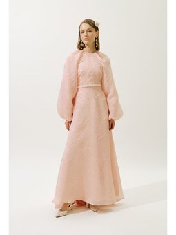 Jakar Organze Abiye Pudra Elbise