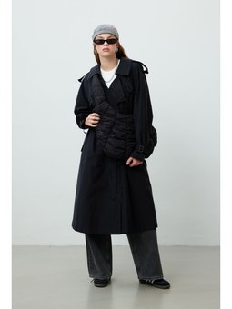 Kopenhag Oversıze Siyah Trençkot