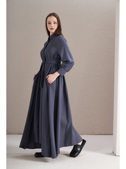 A Pile Ekstra Salaş Modal İndigo Elbise