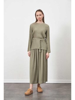 Pliseli Çağla Pantolon