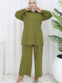 Haki Taş Detaylı İkili Takım