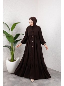 Tahta Düğmeli Elbise