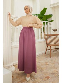 Ancelina Lastikli Etek Lila