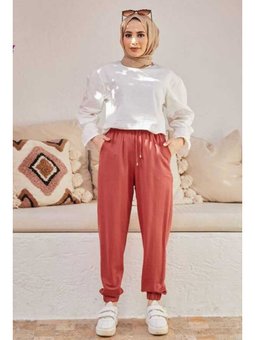 Ancelina Lastikli Pantolon Gül Kurusu