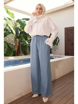 Battal Tensel Lastikli Pantolon Mavi