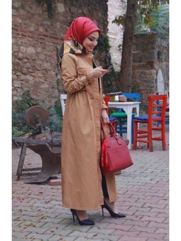 İnter Büzgülü Trençkot Camel