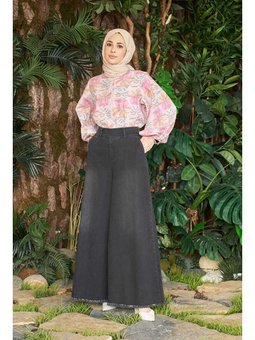 Püsküllü Pantolon Etek Füme