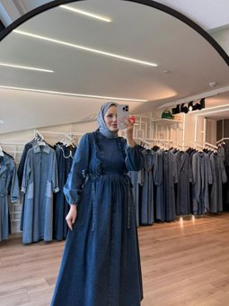 Mavi Heidi Modeli Denim Kot Elbise