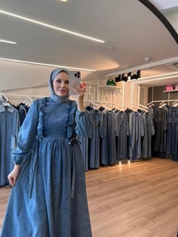 Mavi Heidi Modeli Denim Kot Elbise