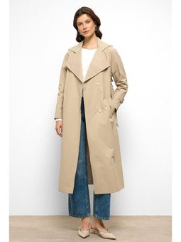 Ribana Yakalı Reglan Kol Su İtici Özellikli Bej Trençkot
