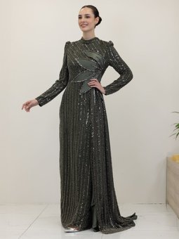 Haki Bergüzar Abiye Elbise